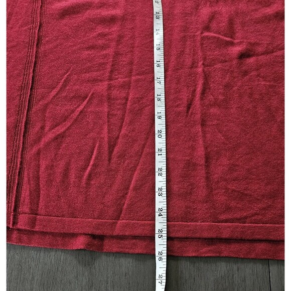 J. Jill Poncho Sweater Top Merino Wool Tencel Blend Dark Red One Size V Neck - Picture 5 of 6
